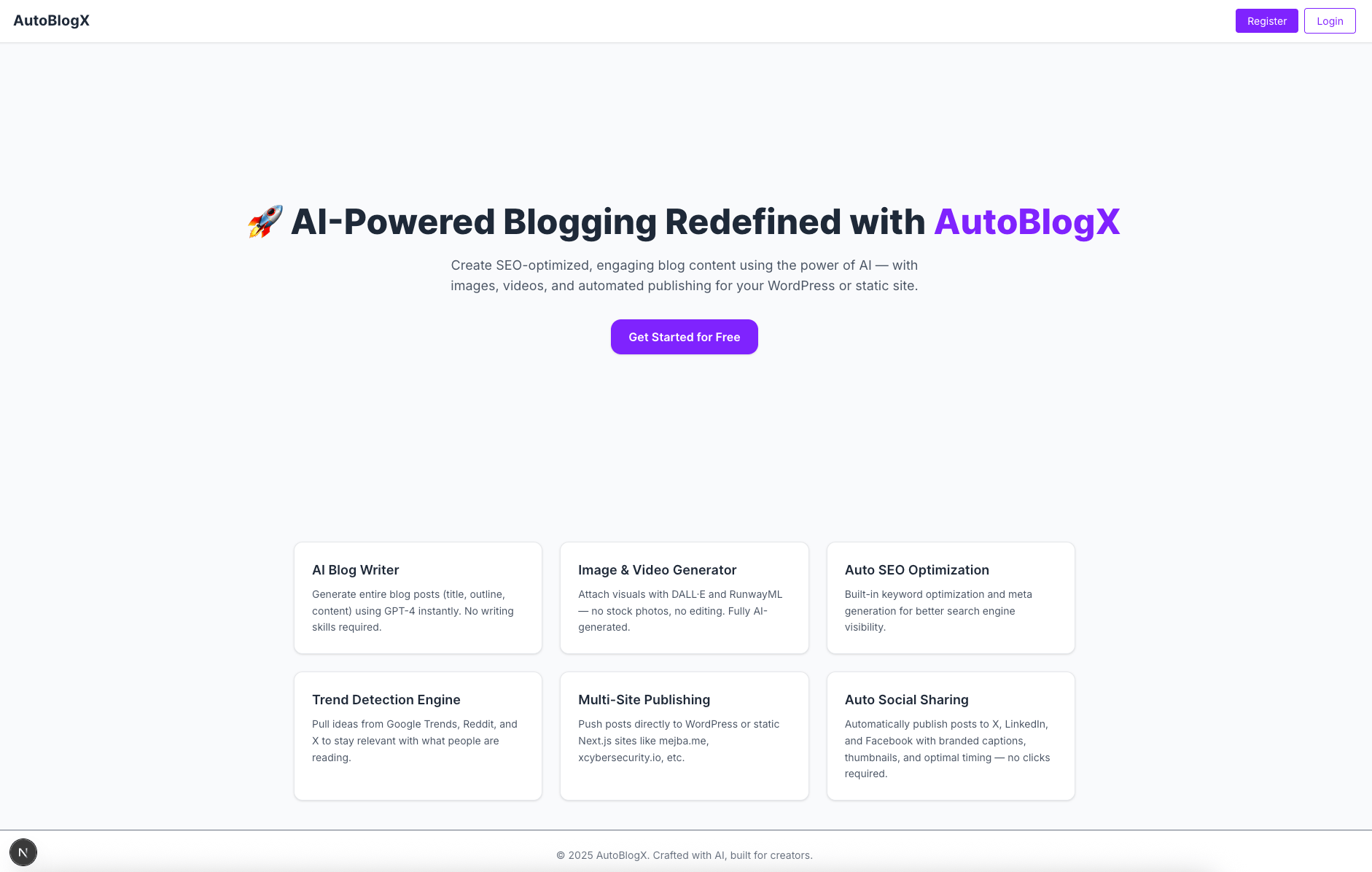 AutoBlogX – AI-Powered Blogging Platform for SEO-Optimized Content Creation