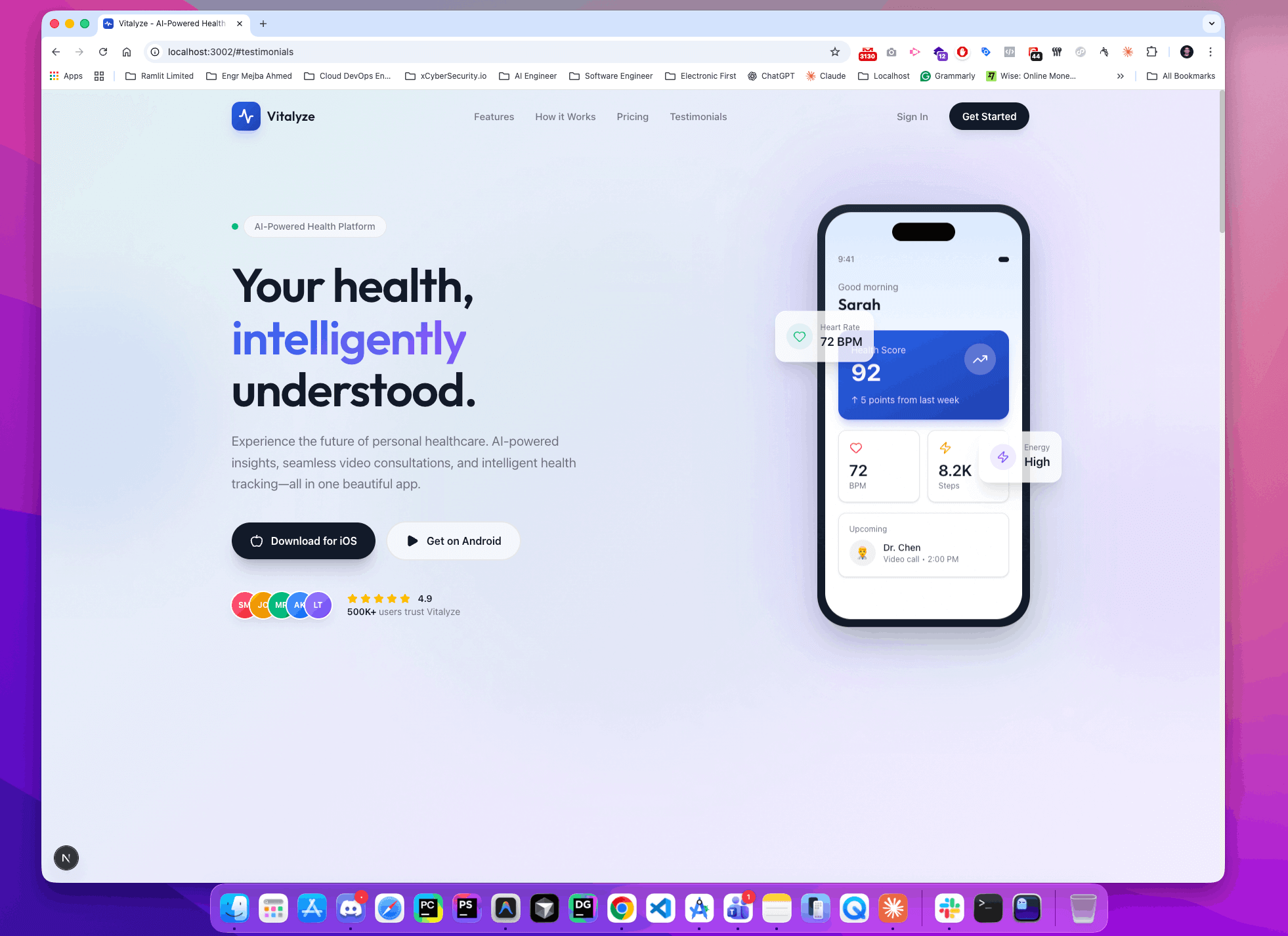 Vitalyze - AI-Powered Health Companion Landing Page 